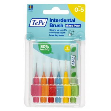 TePe, Original, szczoteczki międzyzębowe zestaw startowy, mix rozmiarów 0.4mm-0.8mm, 6 szt.