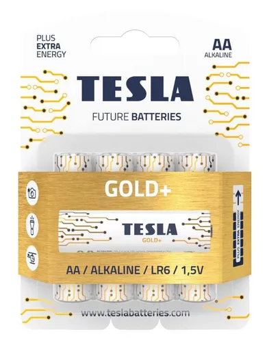 Tesla, Gold+, bateria alkaliczna, AA/LR6/1,5V, 4 szt.