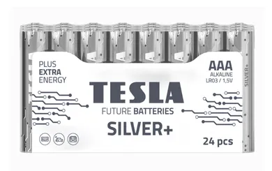 Tesla, Silver+, bateria alkaliczna, LR03 F24 1.5V, 24 szt.