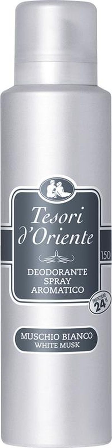Tesori d'Oriente, aromatyczny dezodorant w sprayu, muschio bianco, 150 ml