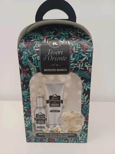 Tesori d'Oriente, Ayurveda, zestaw prezentowy: woda toaletowa, 100 ml + żel pod prysznic, 75 ml + myjka do kąpieli