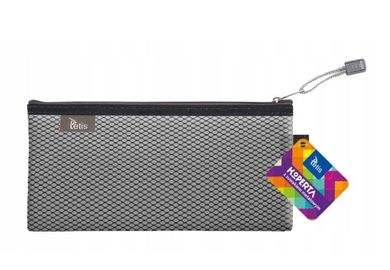 Tetis, koperta DL z suwakiem, metalowym, czarna