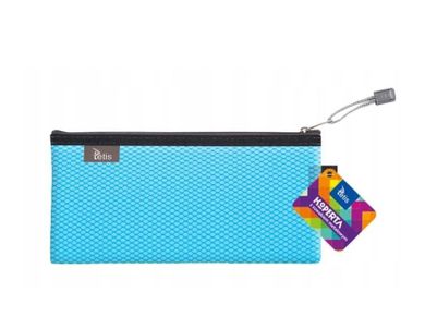 Tetis, koperta DL z suwakiem, metalowym, niebieska