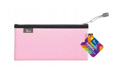 Tetis, koperta DL z suwakiem, metalowym, różowa