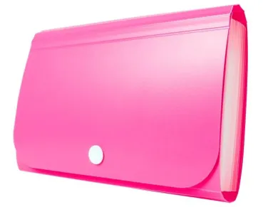 Tetis, mini organizer harmonijkowy PP, na zatrzask, różowy, 1 szt.