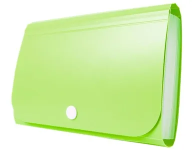 Tetis, mini organizer harmonijkowy PP, na zatrzask, zielony, 1 szt.