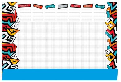 Tetis, podkład na biurko notes B3, graffiti