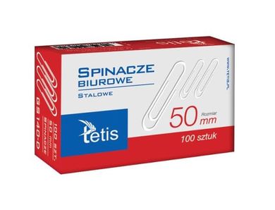 Tetis, spinacze biurowe, 50 mm, 100 szt.