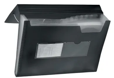 Tetis, teczka harmonijkowa A4, gumka narożna, 13 przegród, czar, 1 szt.