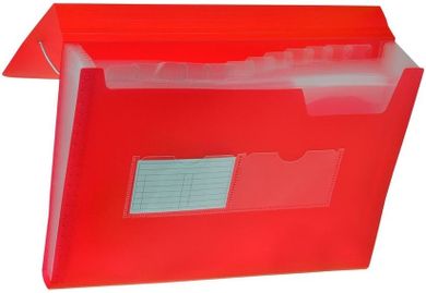 Tetis, teczka harmonijkowa z gumką narożną, A4, czerwona, 1 szt.