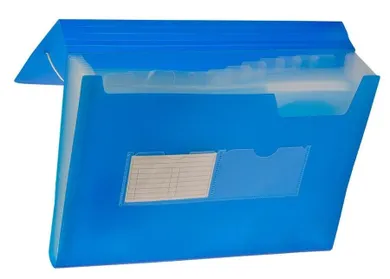 Tetis, teczka harmonijkowa z gumką narożną, A4, niebieska, 1 szt.