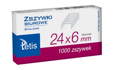 Tetis, zszywki biurowe, 24-6 mm, 1000 szt.