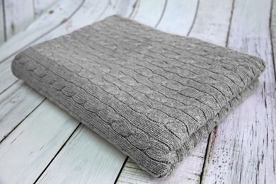 Texpol, Scandi, kocyk bawełniany, 80-100 cm, ciemno-szary