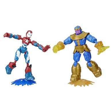 The Avengers, Iron Patriot & Thanos, zestaw 2 figurek Bend and Flex, 15 cm