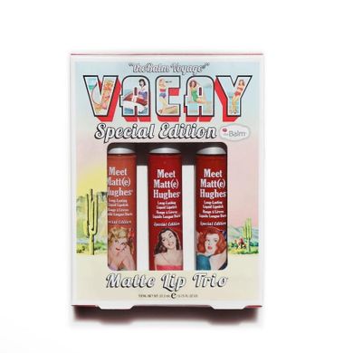 The Balm, Vacay Matte Lip Trio, zestaw matowych pomadek w płynie, 3 szt.