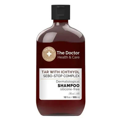 The Doctor, Health & Care, szampon do włosów, przeciw przetłuszczaniu, Dziegieć + Ichthyol + Sebo-Stop Complex, 355 ml