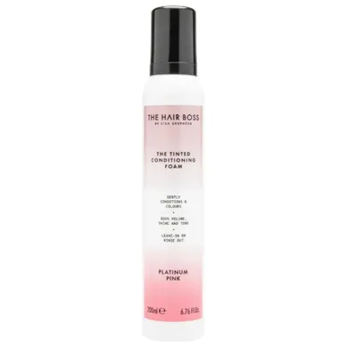 The Hair Boss, The Tinted Conditioning Foam, tonująca odżywka w piance do włosów blond, Platinum Pink, 200 ml