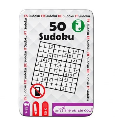 The Purple Cow, 50 Sudoku, zestaw łamigłówek do podróży