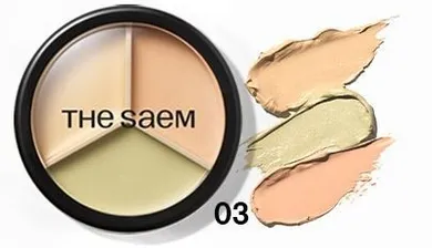 The Saem, Cover Perfection Triple Pot, korektor do twarzy, 03 correct up beige