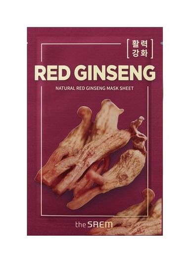 The Saem, Natural Mask Sheet, maska na tkaninie, red ginseng, 21 ml
