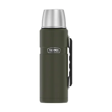 Thermos, termos z uchwytem na napoje, zieleń wojskowa, 470 ml