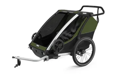 Thule, Chariot Cab 2, przyczepka rowerowa dla dziecka, podwójna, Cypress Green-Black