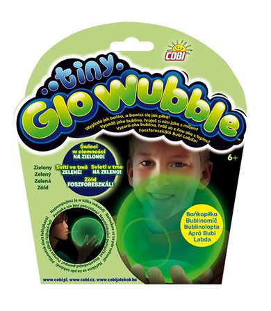 Tiny GloWubble, świecąca bańkopiłka, zielona