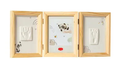 Tiny Love Creations, potrójna ramka na zdjęcie i odcisk, drewniana