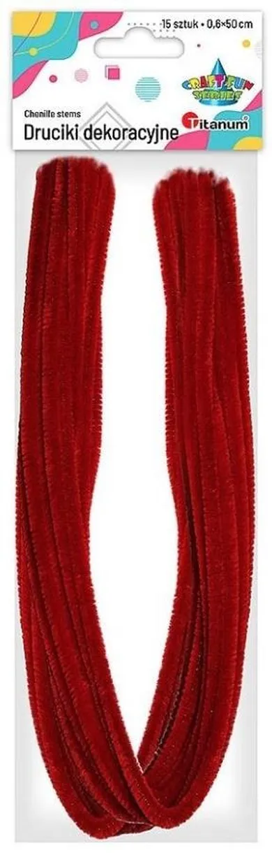 Titanum, druciki 0,6-50 cm, 15 szt., czerwone