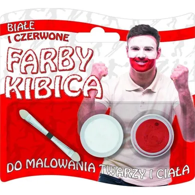 Titanum, farby do twarzy kibica, 2 kolory, biały i czerwony