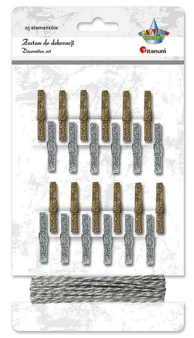 Titanum, klamerki drewniane, 24 szt.