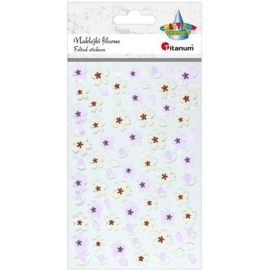 Titanum, naklejki filcowe, kwiaty biało-czerwone