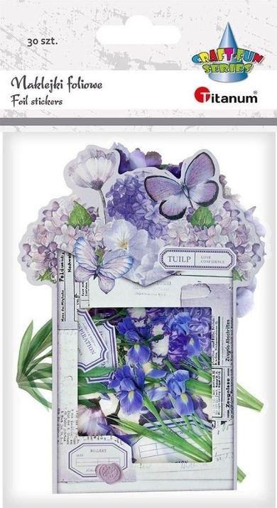 Titanum, naklejki foliowe, kwiaty, fioletowe