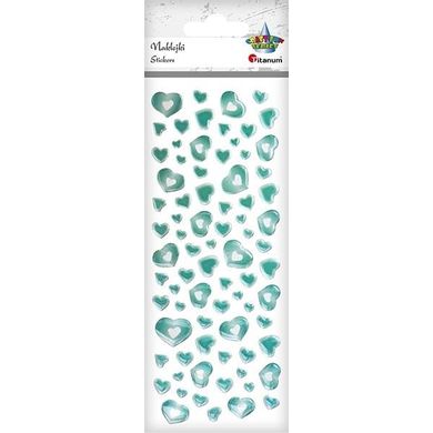 Titanum, naklejki foliowe, serca miętowe