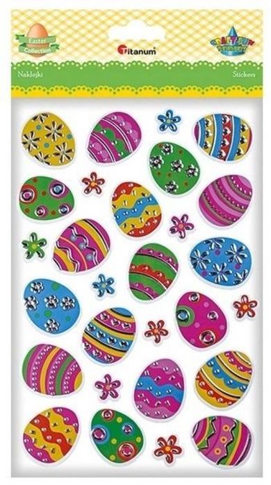 Titanum, naklejki papier w folii 3D, pisanki, kwiatki