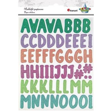Titanum, naklejki papierowe, alfabet i cyfry, 109 szt.