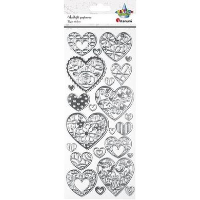 Titanum, naklejki papierowe, serca z dekorem