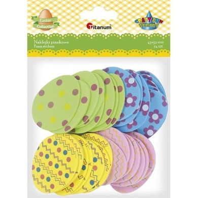 Titanum, naklejki piankowe, pisanki, 24 szt.