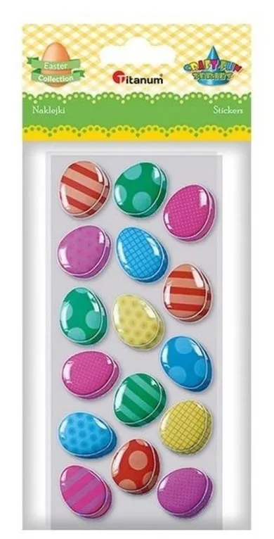 Titanum, naklejki wypukłe, miękkie, pisanki