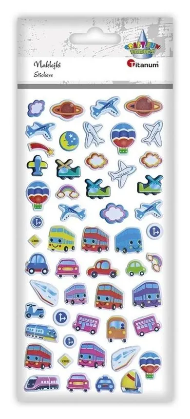 Titanum, naklejki wypukłe, miękkie, pojazdy, planety