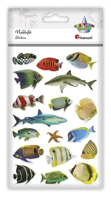 Titanum, naklejki wypukłe, miękkie, ryby