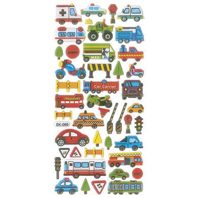 Titanum, naklejki wypukłe, pojazdy, 45 szt.