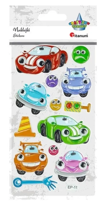 Titanum, naklejki wypukłe, pojazdy z ruchomymi oczami