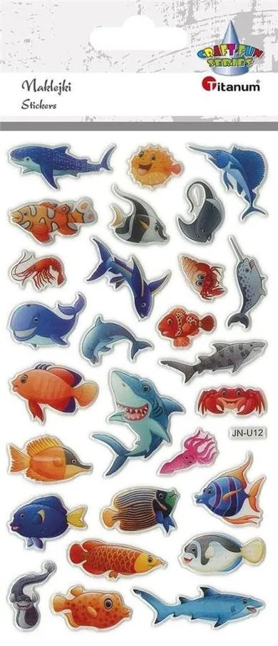 Titanum, naklejki wypukłe, stworzenia morskie