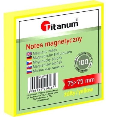 Titanum, notes elektorstatyczny, 75-75mm, 100k, żółty, 1 szt.