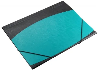Titanum, teczka A4 z gumką, faktura kory, czarno-turkusowa, 1 szt.