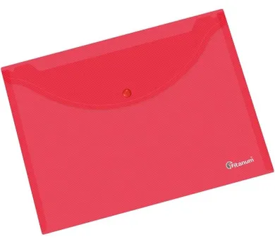 Titanum, teczka kopertowa, A4, transparentna, czerwona, 1 szt.