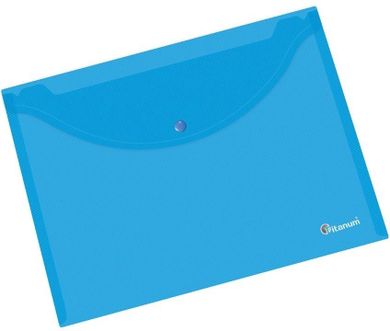 Titanum, teczka kopertowa, A4, transparentna, niebieska, 1 szt.