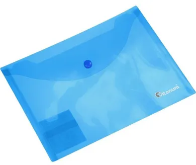 Titanum, teczka kopertowa, A5, transparentna, niebieska, 1 szt.