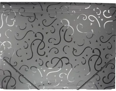 Titanum, teczka z gumką, A4, wzory, czarna, 1 szt.